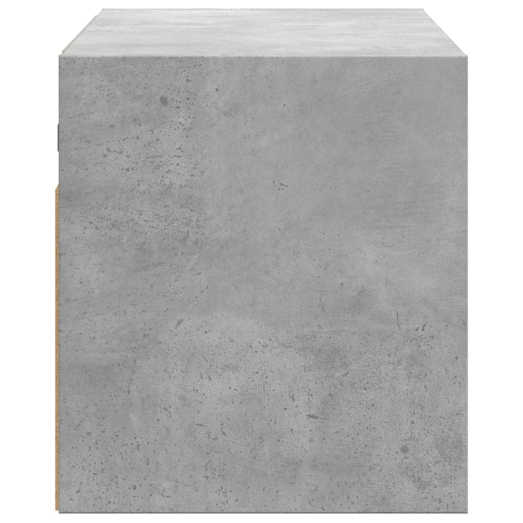 Dulap TV de perete cu lumini LED, gri beton, 100x31x35 cm