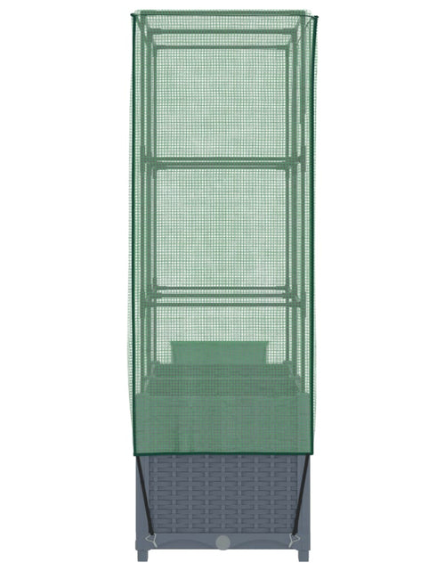 Загрузите изображение в средство просмотра галереи, Strat înălțat cu husă de seră, aspect ratan, 80x40x138 cm
