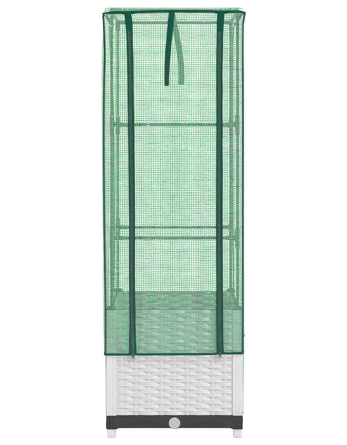 Загрузите изображение в средство просмотра галереи, Strat înălțat cu husă de seră, aspect ratan, 40x40x139 cm
