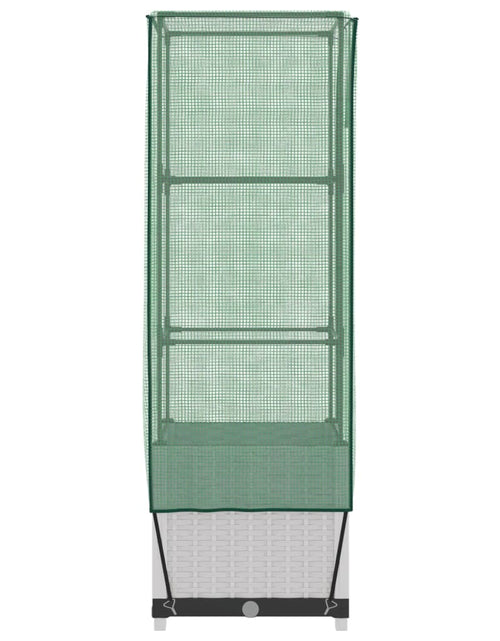 Загрузите изображение в средство просмотра галереи, Strat înălțat cu husă de seră, aspect ratan, 40x40x139 cm
