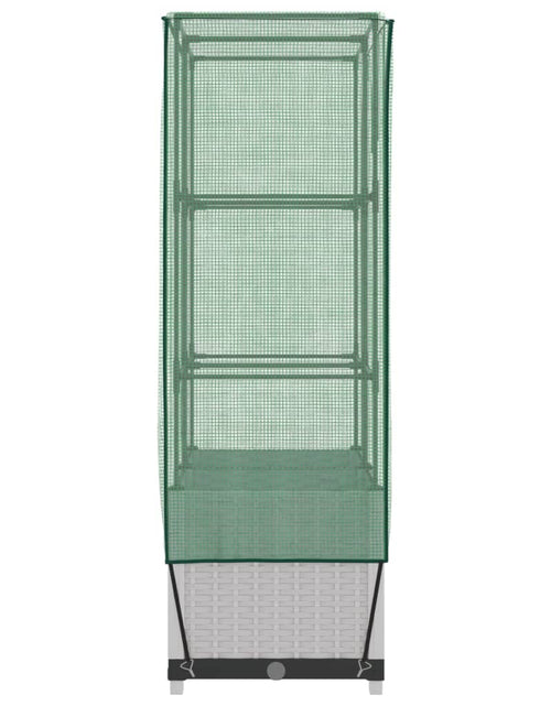 Загрузите изображение в средство просмотра галереи, Strat înălțat cu husă de seră, aspect ratan, 80x40x138 cm
