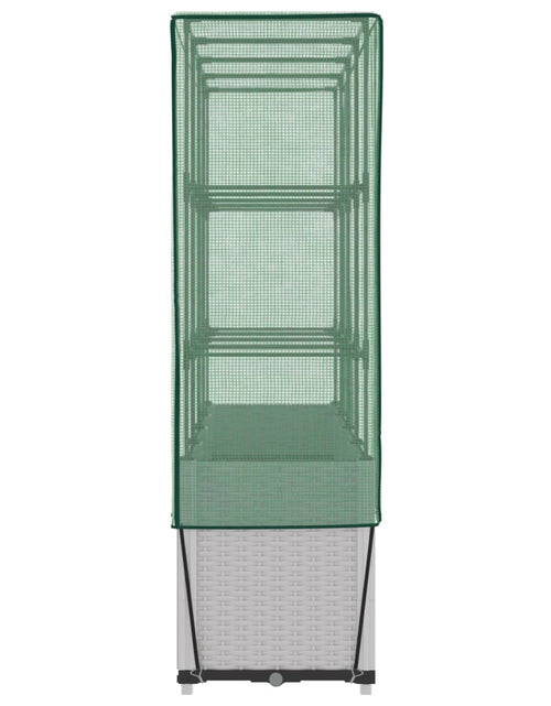 Загрузите изображение в средство просмотра галереи, Strat înălțat cu husă de seră, aspect ratan, 160x40x153 cm
