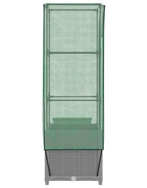 Загрузите изображение в средство просмотра галереи, Strat înălțat cu husă de seră, aspect ratan, 40x40x139 cm

