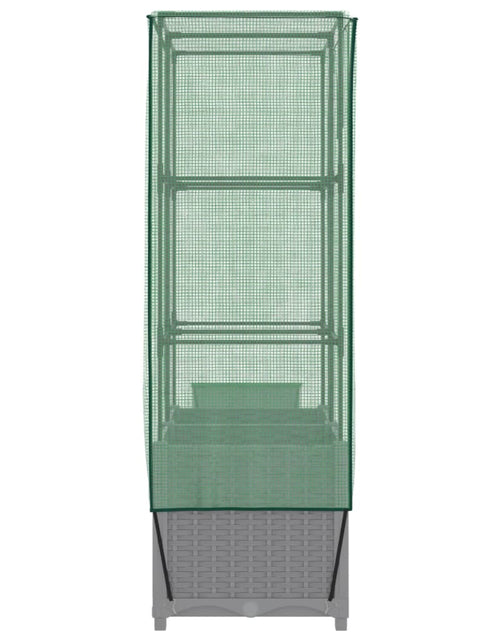 Загрузите изображение в средство просмотра галереи, Strat înălțat cu husă de seră, aspect ratan, 80x40x138 cm
