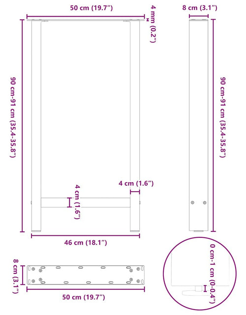 Încărcați imaginea în vizualizatorul Galerie, Picioare măsuță de cafea alb 2 buc 50x(90-91) cm Oțel
