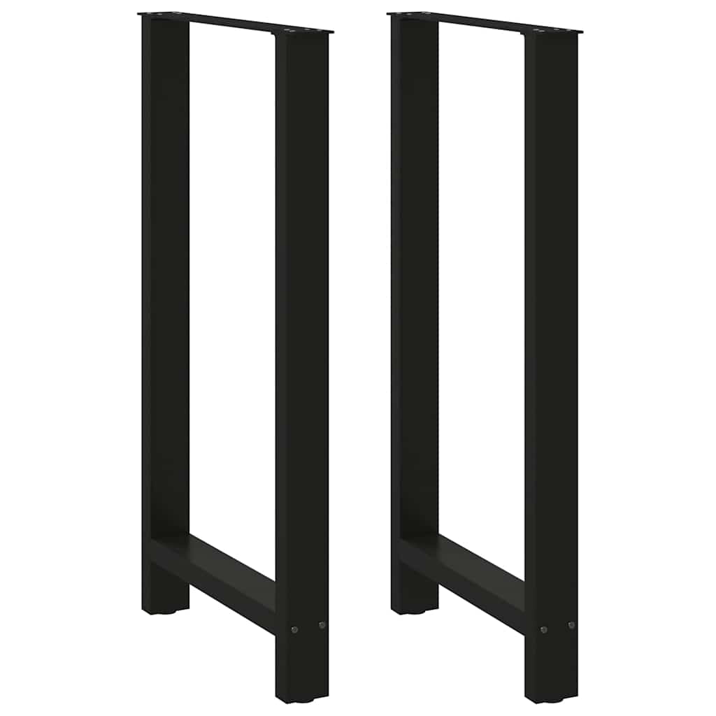 Picioare măsuță de cafea Negru 2 buc 60x(110-111) cm Oțel