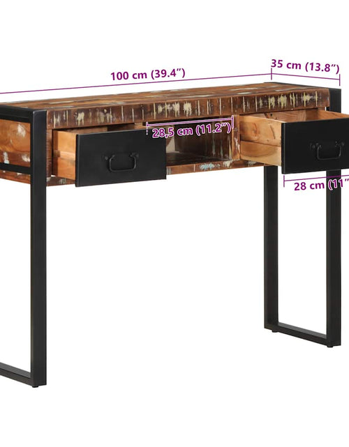 Загрузите изображение в средство просмотра галереи, Consolă multicoloră 100x35x75 cm lemn masiv recuperat
