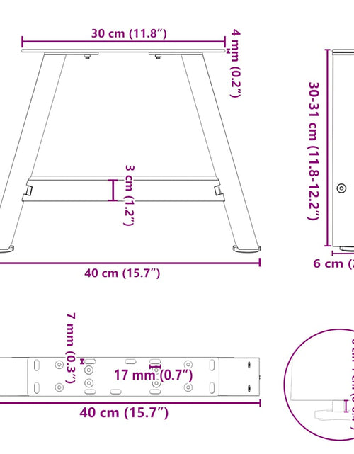 Încărcați imaginea în vizualizatorul Galerie, Picioare măsuță cafea în formă de A 2 buc alb 40x(30-31)cm oțel
