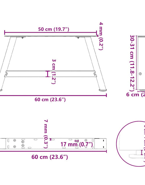 Încărcați imaginea în vizualizatorul Galerie, Picioare măsuță cafea în formă de A 2 buc alb 60x(30-31)cm oțel
