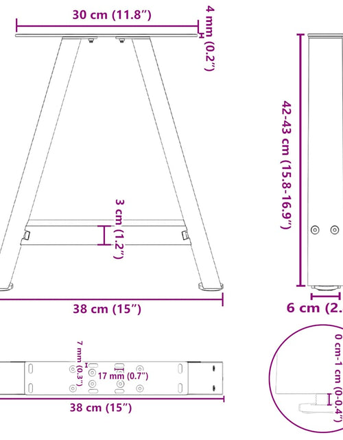 Încărcați imaginea în vizualizatorul Galerie, Picioare măsuță de cafea în formă de A 2 buc Negru Oțel
