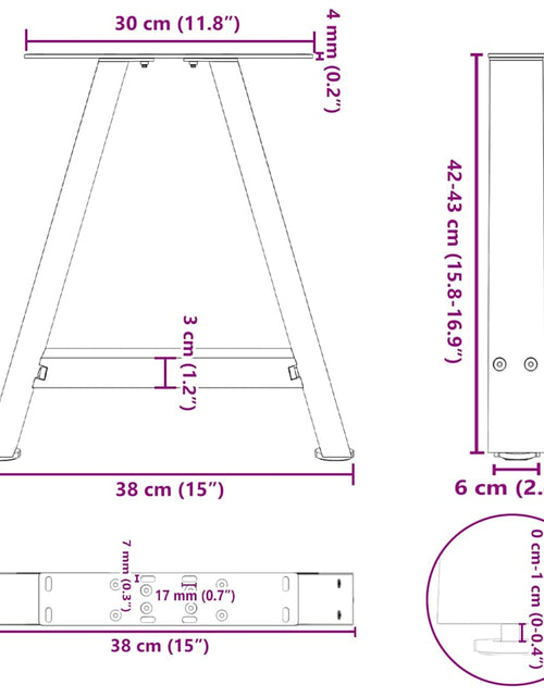 Încărcați imaginea în vizualizatorul Galerie, Picioare măsuță cafea în formă de A 2 buc alb 38x(42-43)cm oțel
