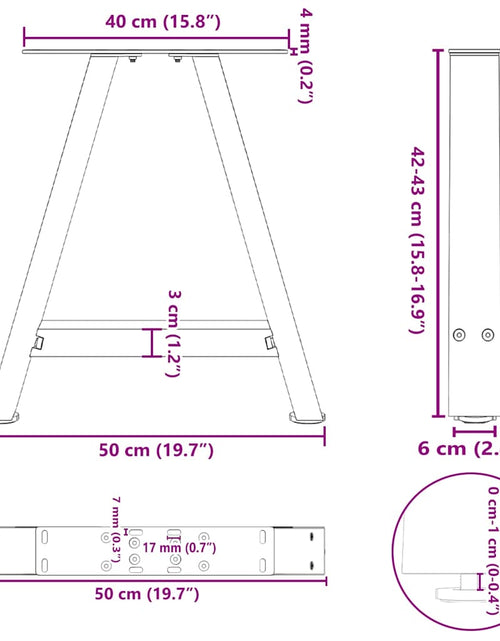 Încărcați imaginea în vizualizatorul Galerie, Picioare măsuță de cafea în formă de A 2 buc Negru Oțel
