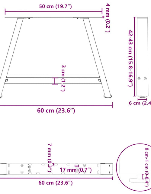 Încărcați imaginea în vizualizatorul Galerie, Picioare măsuță de cafea în formă de A 2 buc Negru Oțel
