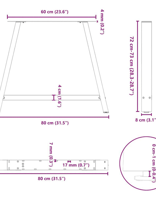 Încărcați imaginea în vizualizatorul Galerie, Picioare măsuță de cafea în formă de A 2 buc Negru Oțel
