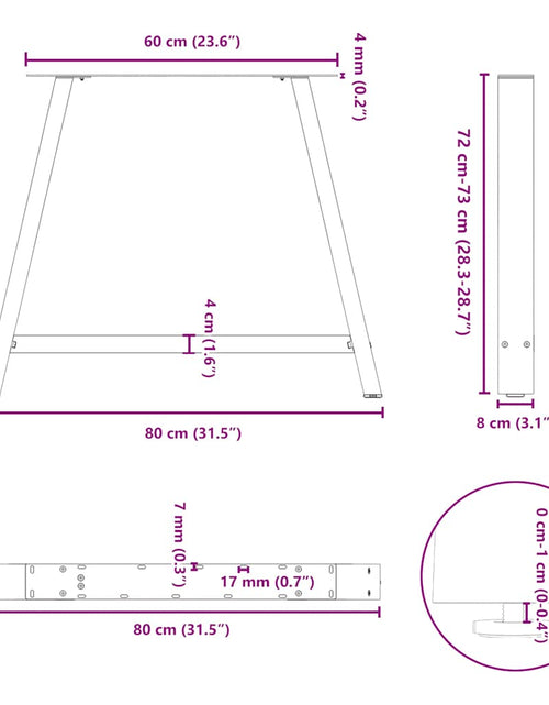 Încărcați imaginea în vizualizatorul Galerie, Picioare măsuță cafea în formă A 2 buc alb 90x(72-73) cm oțel
