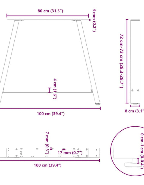 Încărcați imaginea în vizualizatorul Galerie, Picioare pentru măsuță cafea în formă de A 2 buc Antracit Oțel
