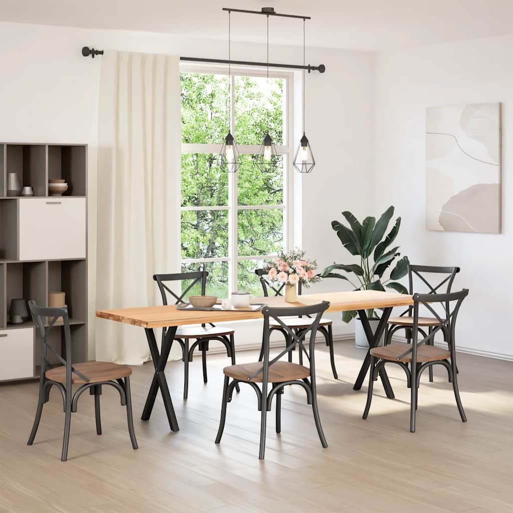 Picioare pentru masă în formă X 2 buc Negru 50x(72-73) cm Oțel