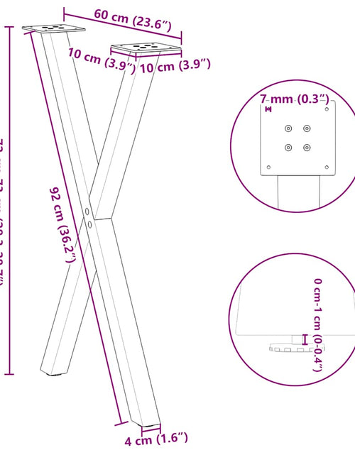 Загрузите изображение в средство просмотра галереи, Picioare pentru masă în formă de X 2 buc Antracit Oțel
