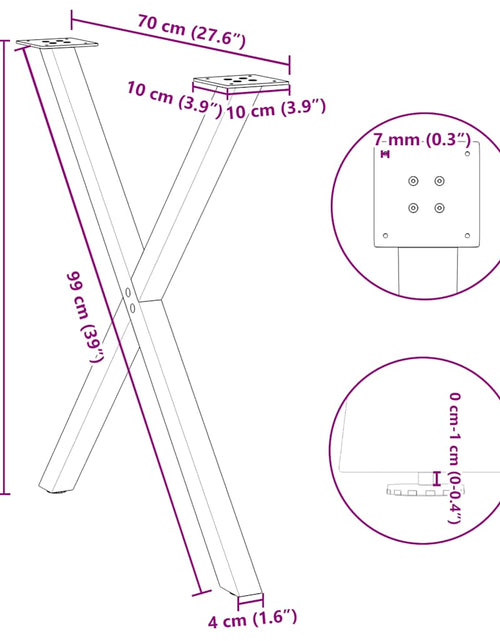 Загрузите изображение в средство просмотра галереи, Picioare pentru masă în formă de X 2 buc Antracit Oțel
