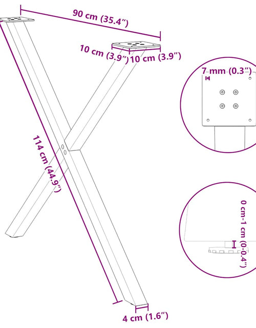 Загрузите изображение в средство просмотра галереи, Picioare de masă în formă de X 2 buc alb 90x(72-73) cm oțel
