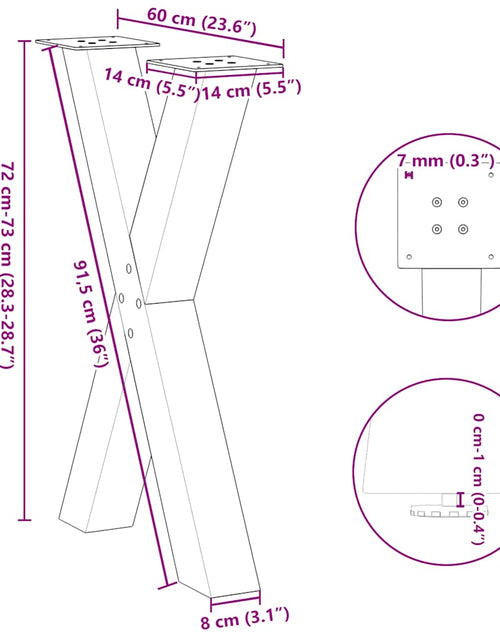 Загрузите изображение в средство просмотра галереи, Picioare pentru masă în formă de X 2 buc Antracit Oțel
