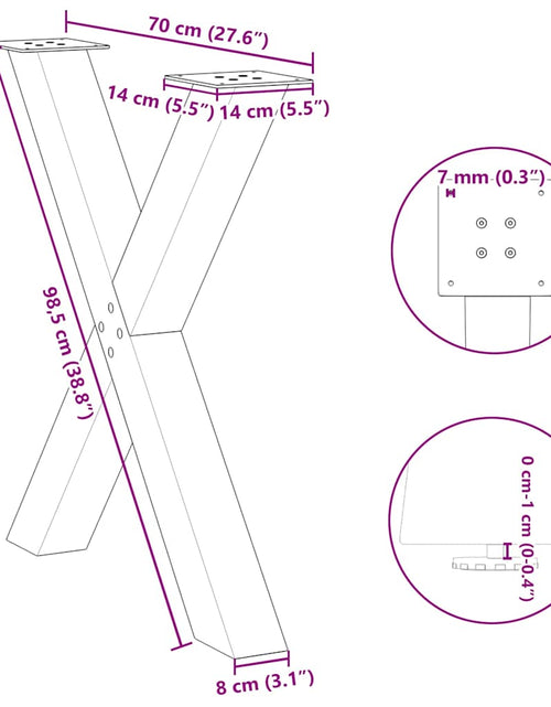 Загрузите изображение в средство просмотра галереи, Picioare pentru masă în formă de X 3 buc Antracit Oțel
