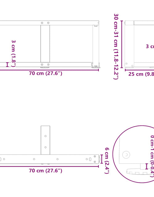 Загрузите изображение в средство просмотра галереи, Picioare pentru măsuță cafea în formă de T 2 buc Antracit Oțel
