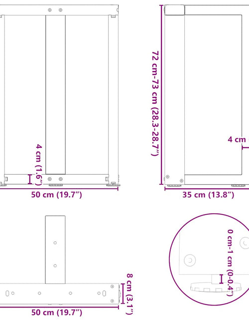 Загрузите изображение в средство просмотра галереи, Picioare pentru masă în formă de T 2 buc Negru Oțel
