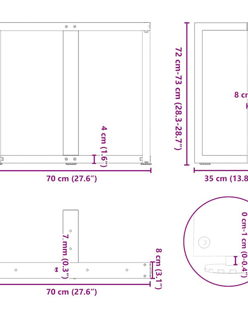 Загрузите изображение в средство просмотра галереи, Picioare pentru masă în formă de T 2 buc Antracit Oțel
