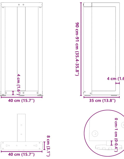 Încărcați imaginea în vizualizatorul Galerie, Picioare pentru masă de bar în formă de T 2 buc antracit oțel
