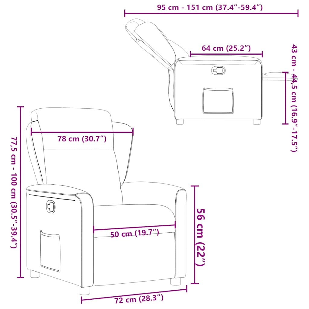 Fotoliu rabatabil, gri deschis, material textil