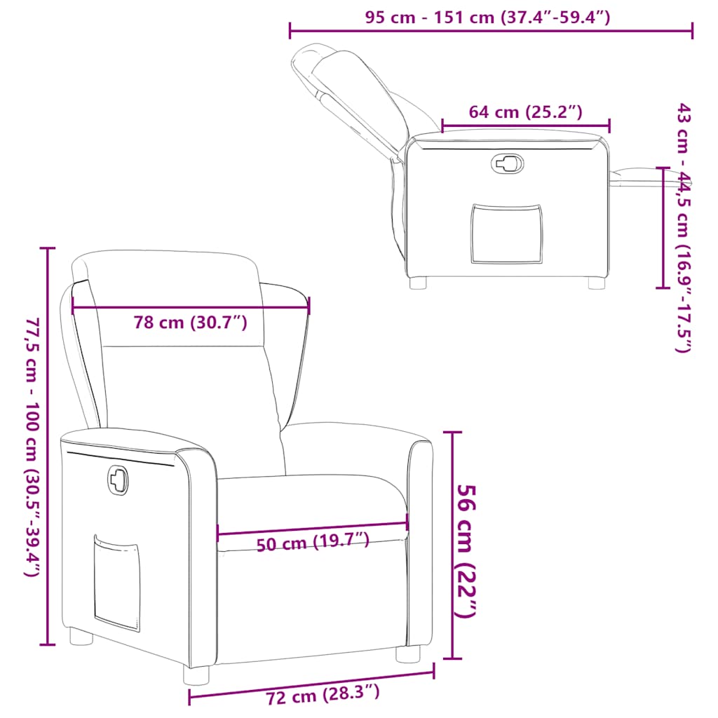 Fotoliu rabatabil, gri închis, material textil