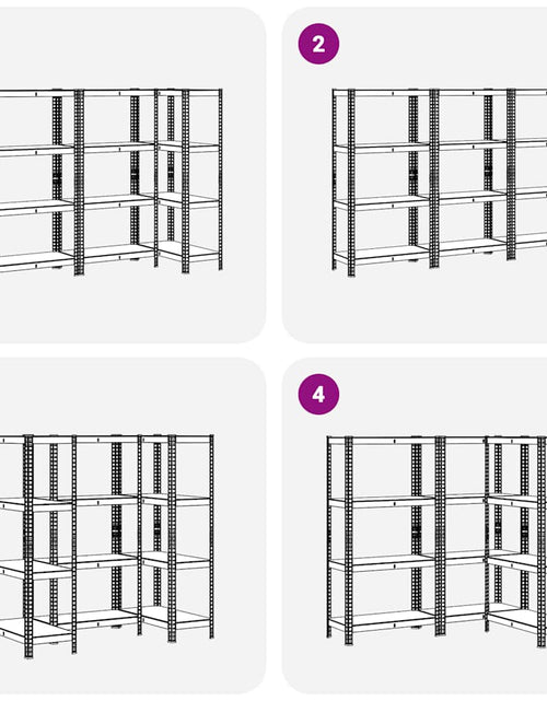 Încărcați imaginea în vizualizatorul Galerie, Rafturi de depozitare cu 4 niveluri, 3 buc., antracit oțel/lemn
