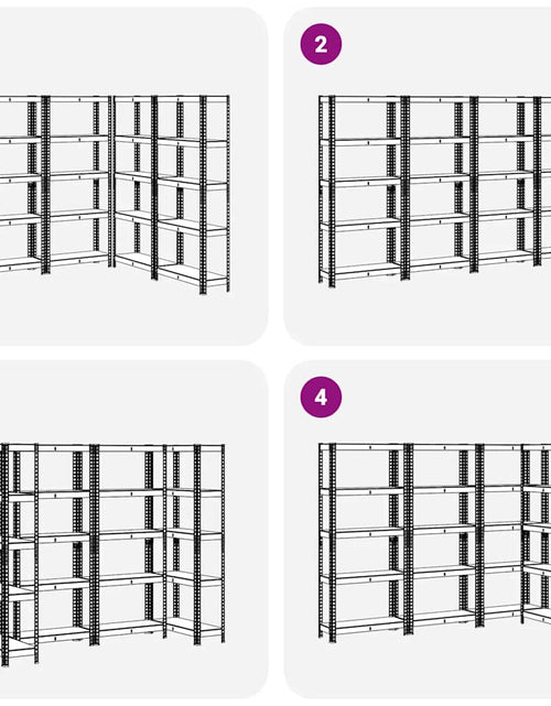 Încărcați imaginea în vizualizatorul Galerie, Rafturi de depozitare cu 5 niveluri, 4 buc., antracit oțel/lemn
