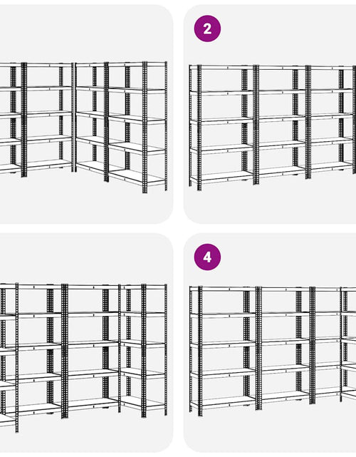 Încărcați imaginea în vizualizatorul Galerie, Rafturi de depozitare cu 5 niveluri, 4 buc., antracit oțel/lemn
