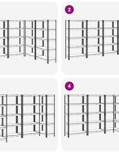 Încărcați imaginea în vizualizatorul Galerie, Rafturi rezistente cu 5 straturi 4 buc Oțel antracit și lemn
