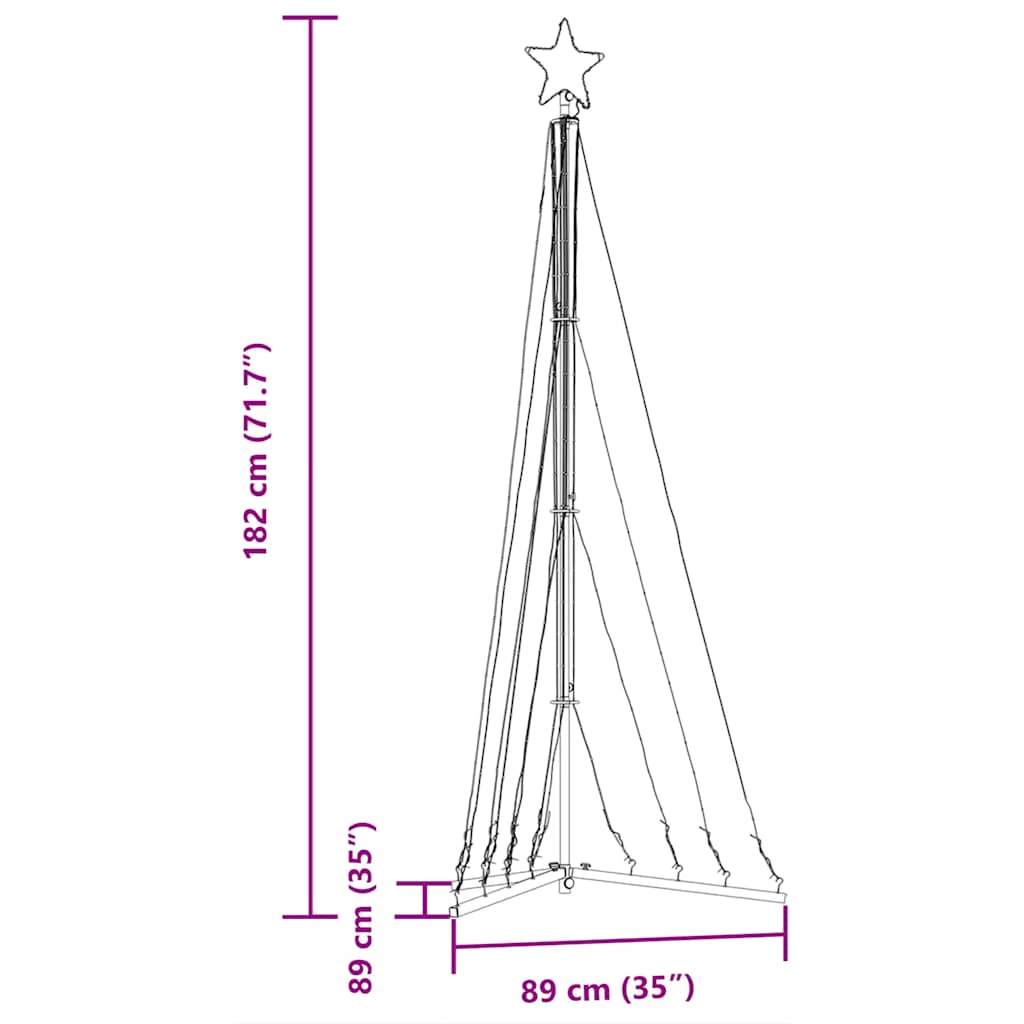 Instalație brad de Crăciun 339 LED-uri, alb cald, 182 cm