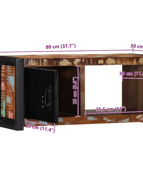 Загрузите изображение в средство просмотра галереи, Dulap TV 80x30x35 cm lemn masiv recuperat
