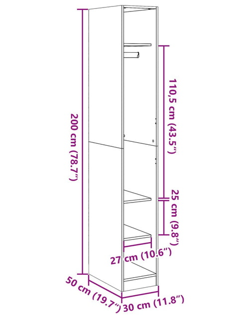 Загрузите изображение в средство просмотра галереи, Șifonier, stejar sonoma, 30x50x200 cm, lemn prelucrat
