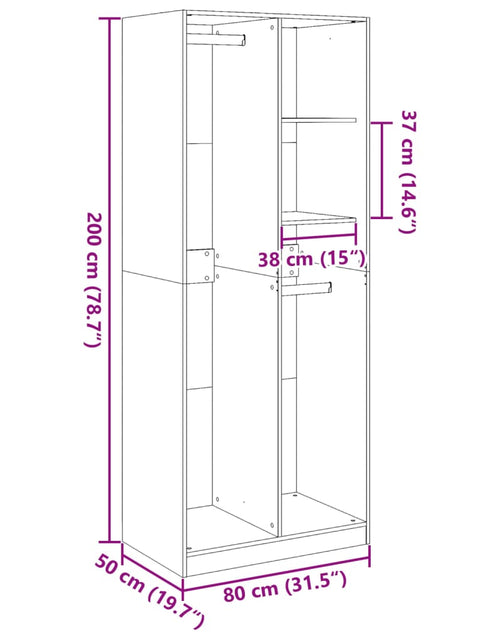 Загрузите изображение в средство просмотра галереи, Șifonier, alb, 80x50x200 cm, lemn prelucrat
