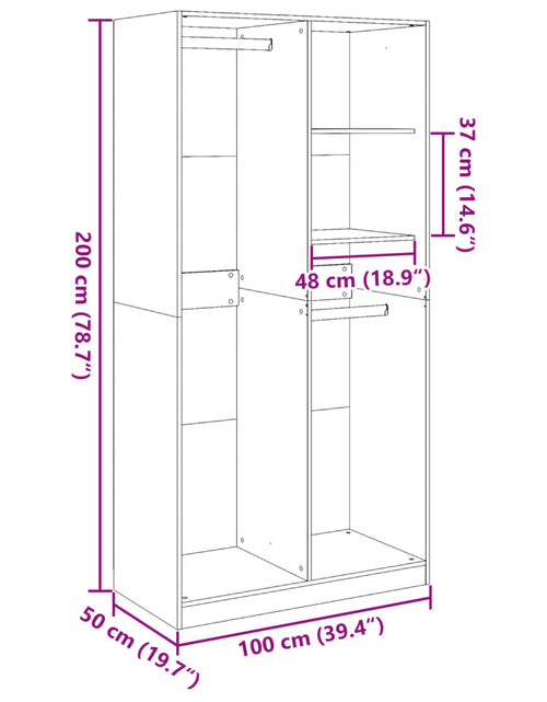 Încărcați imaginea în vizualizatorul Galerie, Șifonier, lemn vechi, 100 x 50 x 200 cm, lemn prelucrat
