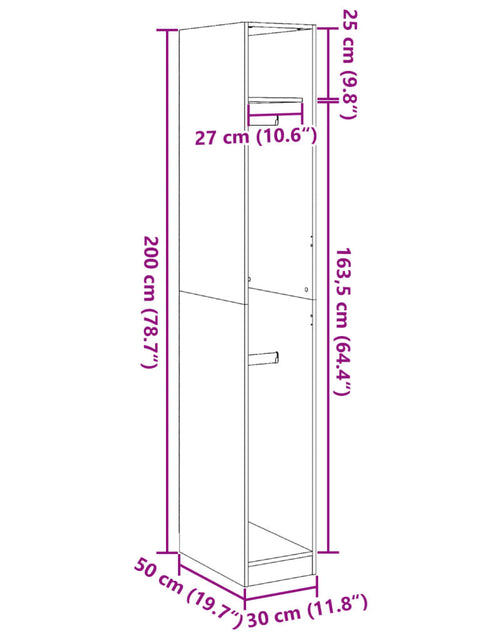 Загрузите изображение в средство просмотра галереи, Șifonier, stejar sonoma, 30x50x200 cm, lemn prelucrat
