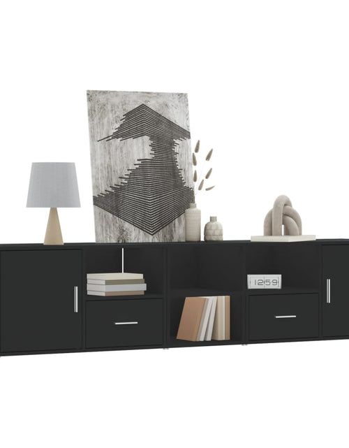 Încărcați imaginea în vizualizatorul Galerie, Dulap de colț, negru, 200x40x45 cm, lemn prelucrat
