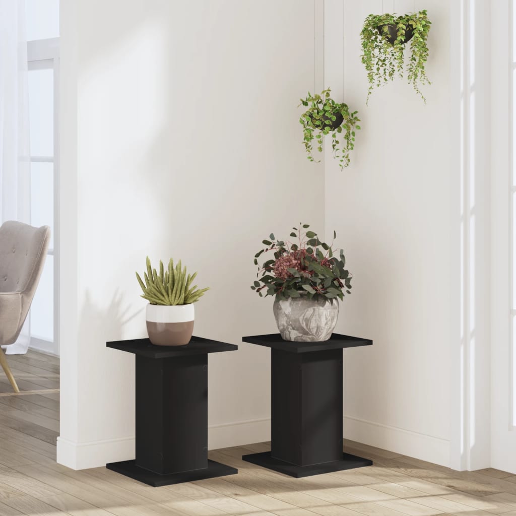 Suporturi de plante 2 buc. negru 30x30x40 cm lemn prelucrat