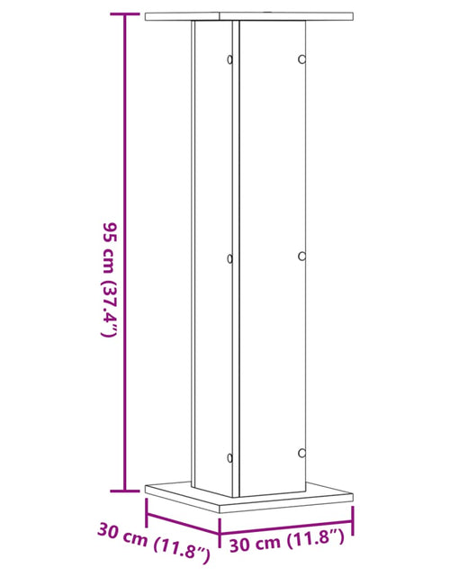 Încărcați imaginea în vizualizatorul Galerie, Suporturi de plante 2 buc. stejar fumuriu 30x30x95 cm lemn
