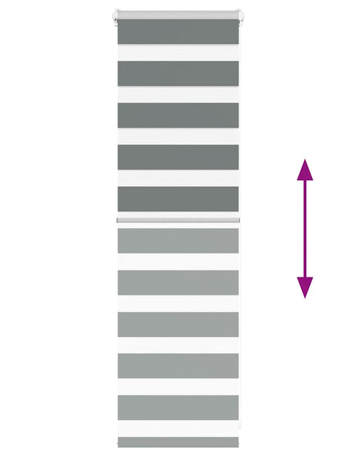 Загрузите изображение в средство просмотра галереи, Jaluză cu zebră gri închis lățime țesătură 35,9 cm poliester
