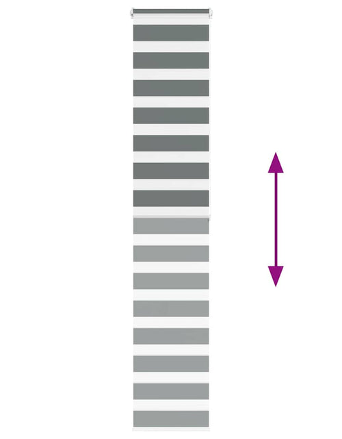 Загрузите изображение в средство просмотра галереи, Jaluzea tip zebra gri închis lățime țesătură 35,9 cm poliester
