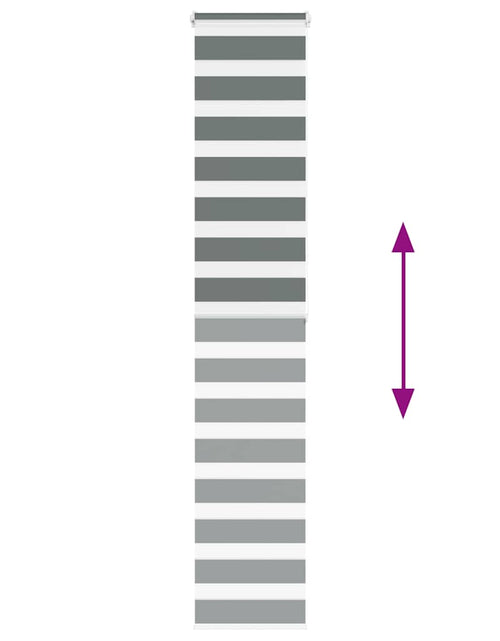 Загрузите изображение в средство просмотра галереи, Jaluzea tip zebra gri închis lățime țesătură 40,9 cm poliester
