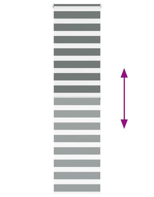 Загрузите изображение в средство просмотра галереи, Jaluzea tip zebra gri închis lățime țesătură 65,9 cm poliester
