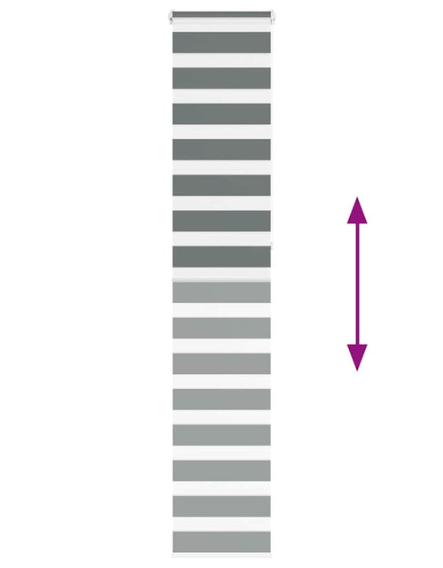 Загрузите изображение в средство просмотра галереи, Jaluzea tip zebra gri închis lățime țesătură 45,9 cm poliester
